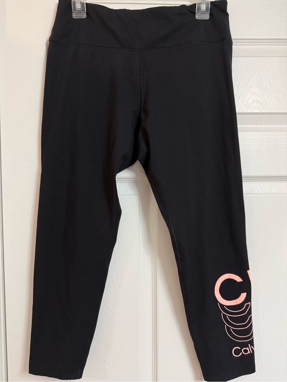 Calvin Klein Black Leggings with Pink Logo Accents